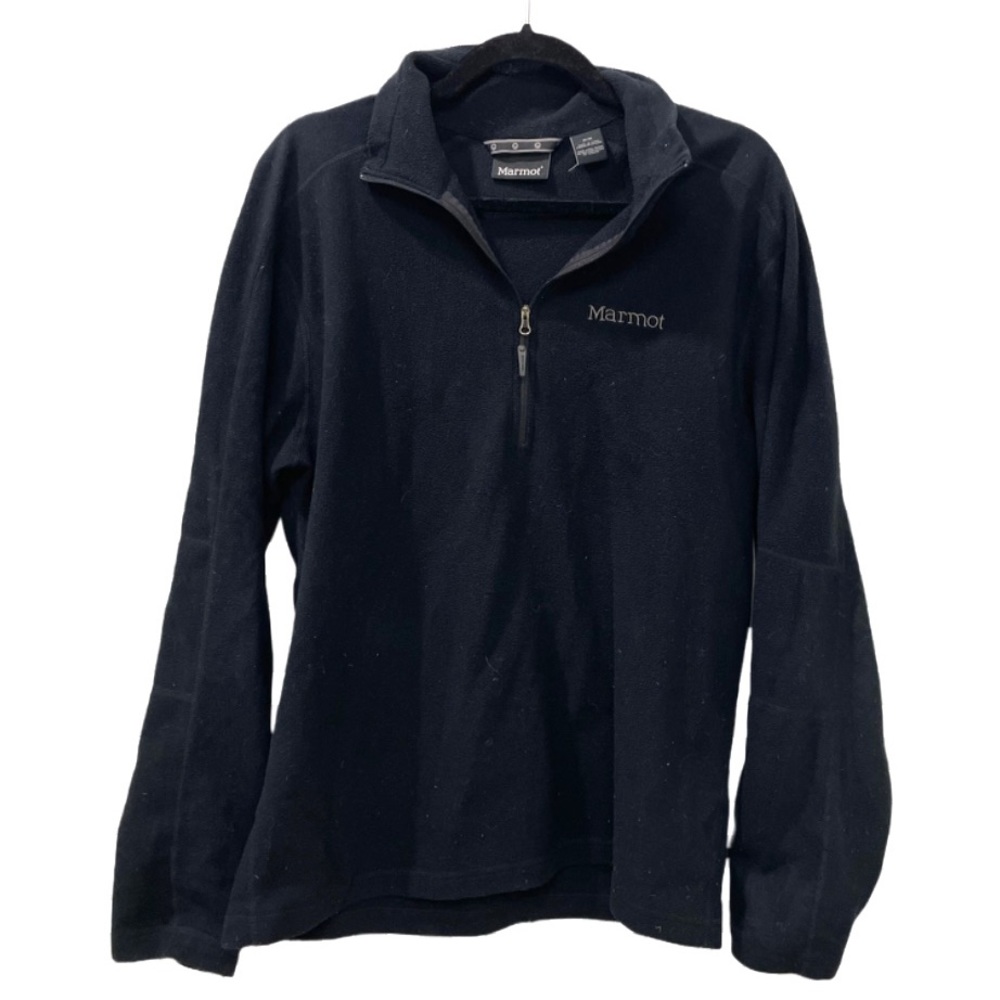 Marmot quarter zip black fleece pullover top medium